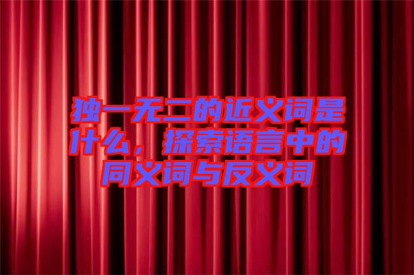 獨(dú)一無二的近義詞是什么，探索語言中的同義詞與反義詞