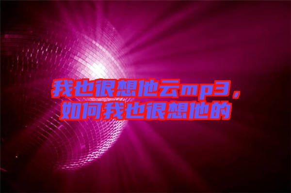 我也很想他云mp3，如何我也很想他的