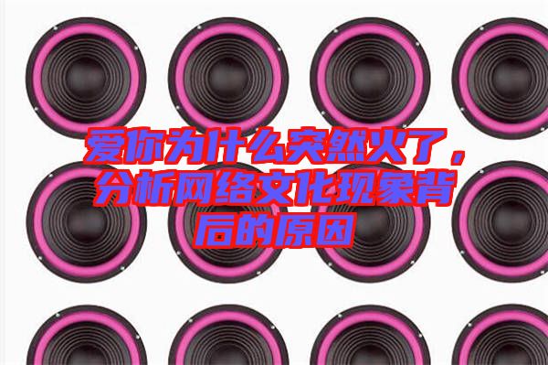 愛你為什么突然火了，分析網(wǎng)絡(luò)文化現(xiàn)象背后的原因