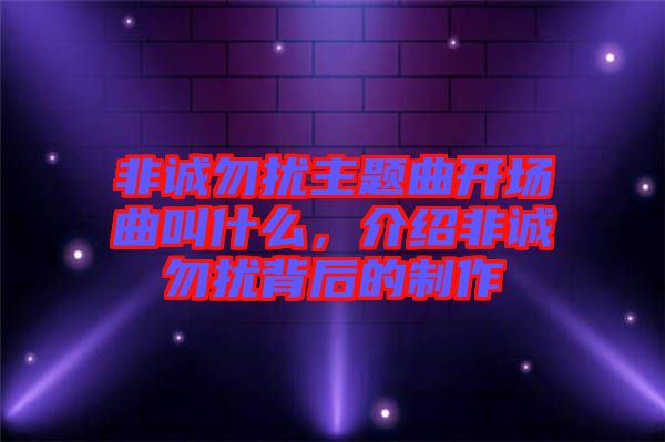非誠勿擾主題曲開場曲叫什么，介紹非誠勿擾背后的制作