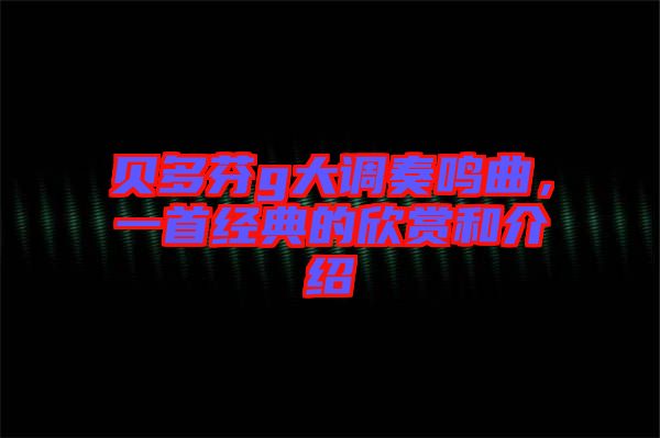 貝多芬g大調(diào)奏鳴曲，一首經(jīng)典的欣賞和介紹