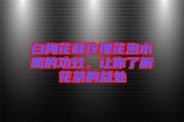 白梅花和玫瑰花泡水喝的功效，讓你了解花茶的益處