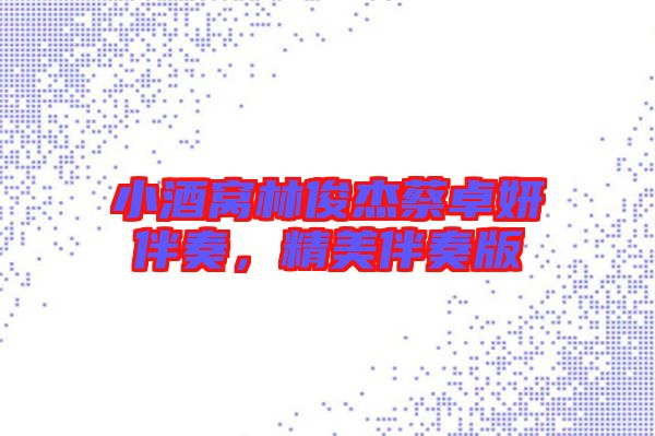 小酒窩林俊杰蔡卓妍伴奏，精美伴奏版