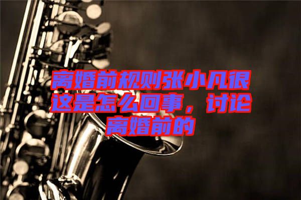 離婚前規(guī)則張小凡很這是怎么回事，討論離婚前的