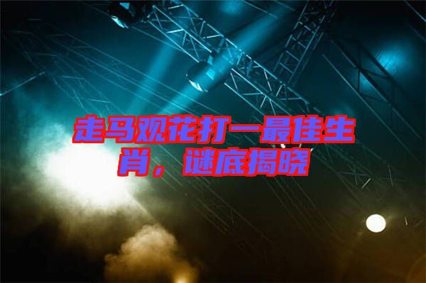 走馬觀花打一最佳生肖，謎底揭曉