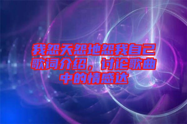 我怨天怨地怨我自己歌詞介紹，討論歌曲中的情感達(dá)