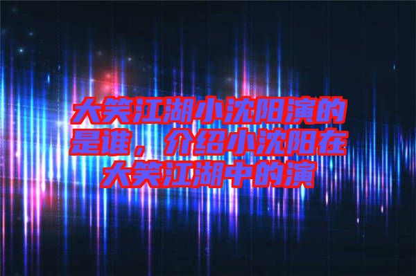 大笑江湖小沈陽演的是誰，介紹小沈陽在大笑江湖中的演