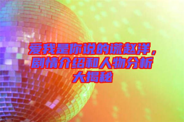 愛我是你說的謊趙洋，劇情介紹和人物分析大揭秘