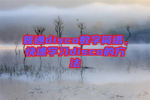 普通disco數(shù)字簡(jiǎn)譜，快速學(xué)習(xí)disco的方法