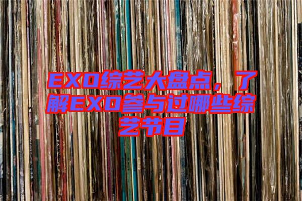 EXO綜藝大盤(pán)點(diǎn)，了解EXO參與過(guò)哪些綜藝節(jié)目