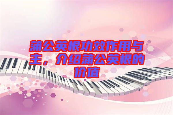 蒲公英根功效作用與主，介紹蒲公英根的價值