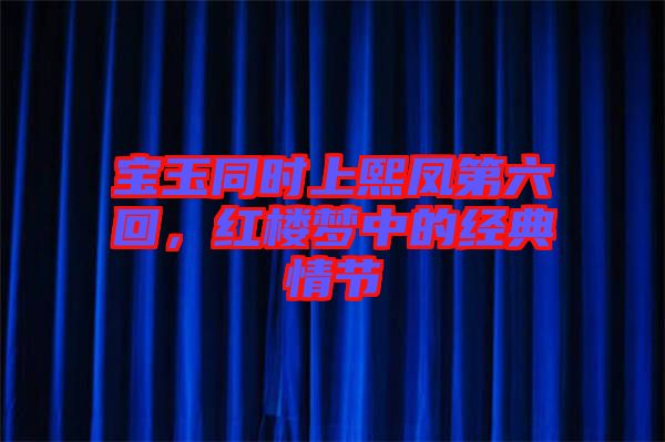 寶玉同時(shí)上熙鳳第六回，紅樓夢中的經(jīng)典情節(jié)