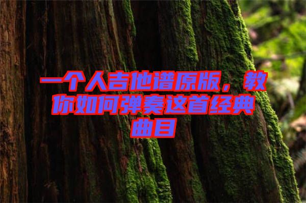 一個(gè)人吉他譜原版，教你如何彈奏這首經(jīng)典曲目