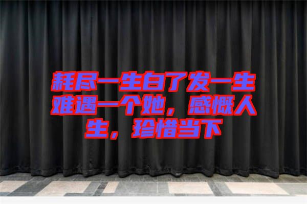 耗盡一生白了發(fā)一生難遇一個(gè)她，感慨人生，珍惜當(dāng)下