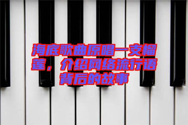 海底歌曲原唱一支榴蓮，介紹網(wǎng)絡(luò)流行語(yǔ)背后的故事