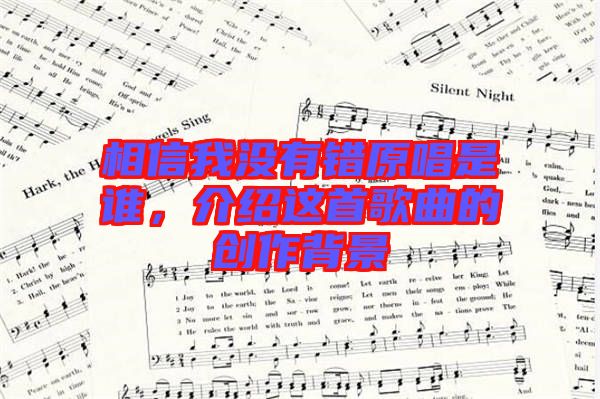 相信我沒(méi)有錯(cuò)原唱是誰(shuí)，介紹這首歌曲的創(chuàng)作背景