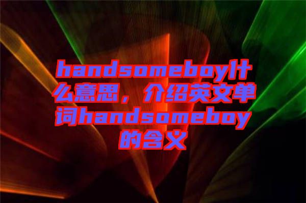 handsomeboy什么意思，介紹英文單詞handsomeboy的含義