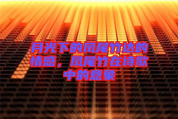 月光下的鳳尾竹達的情感，鳳尾竹在詩歌中的意象