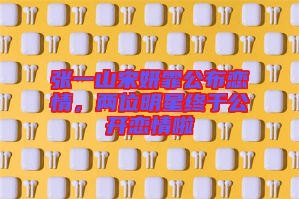 張一山宋妍霏公布戀情，兩位明星終于公開(kāi)戀情啦