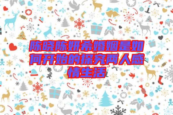 陳曉陳妍?；橐鍪侨绾伍_始的探究兩人感情生活