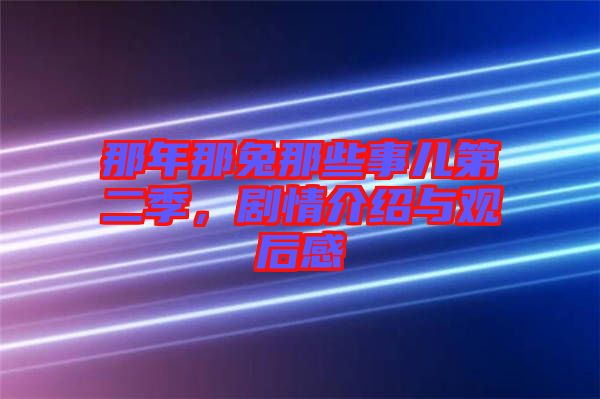 那年那兔那些事兒第二季，劇情介紹與觀后感
