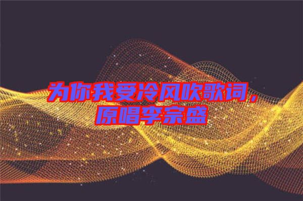 為你我受冷風(fēng)吹歌詞，原唱李宗盛