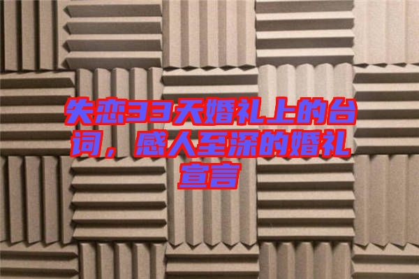 失戀33天婚禮上的臺詞，感人至深的婚禮宣言