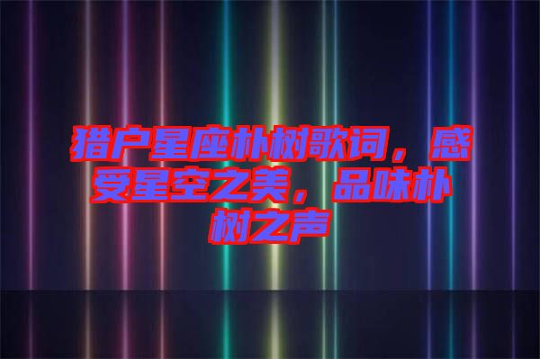 獵戶星座樸樹歌詞，感受星空之美，品味樸樹之聲