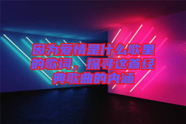 因為愛情是什么歌里的歌詞，探尋這首經(jīng)典歌曲的內(nèi)涵