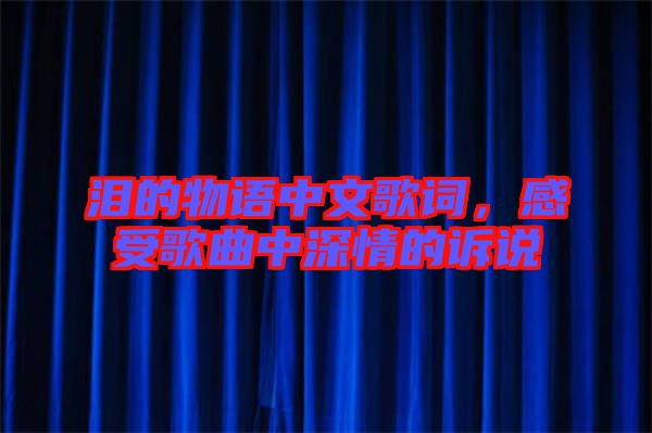 淚的物語中文歌詞，感受歌曲中深情的訴說