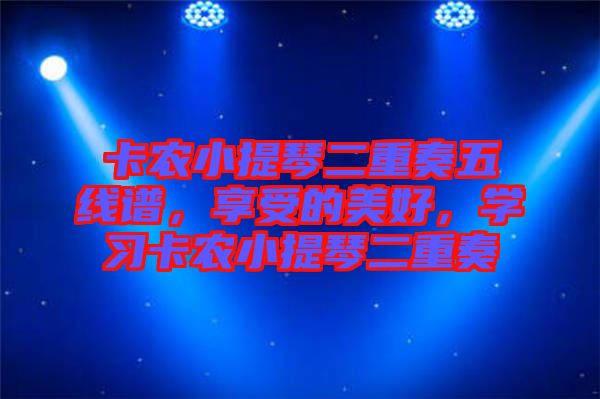 卡農(nóng)小提琴二重奏五線譜，享受的美好，學(xué)習(xí)卡農(nóng)小提琴二重奏