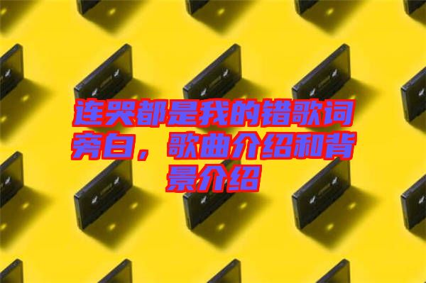 連哭都是我的錯歌詞旁白，歌曲介紹和背景介紹