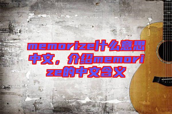 memorize什么意思中文，介紹memorize的中文含義