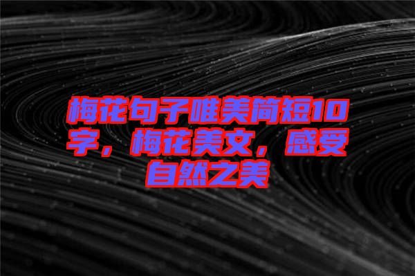 梅花句子唯美簡短10字，梅花美文，感受自然之美