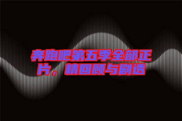 奔跑吧第五季全部正片，精回顧與劇透