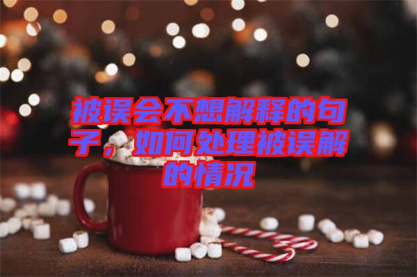 被誤會不想解釋的句子，如何處理被誤解的情況