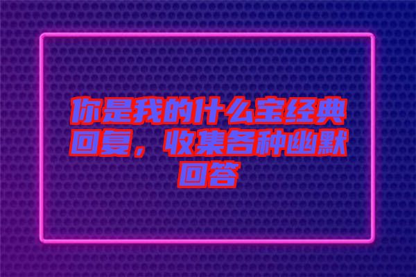 你是我的什么寶經(jīng)典回復(fù)，收集各種幽默回答