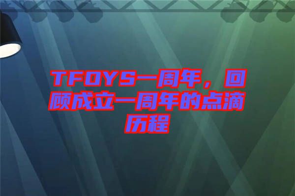 TFOYS一周年，回顧成立一周年的點滴歷程