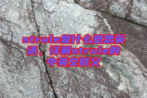strule是什么意思英語(yǔ)，詳解strule的中英文釋義