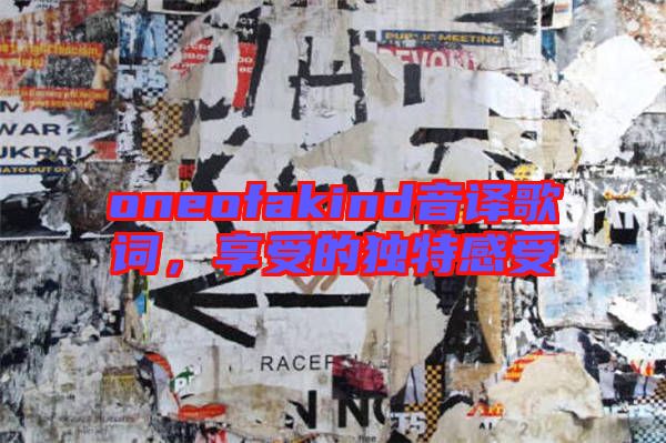 oneofakind音譯歌詞，享受的獨特感受