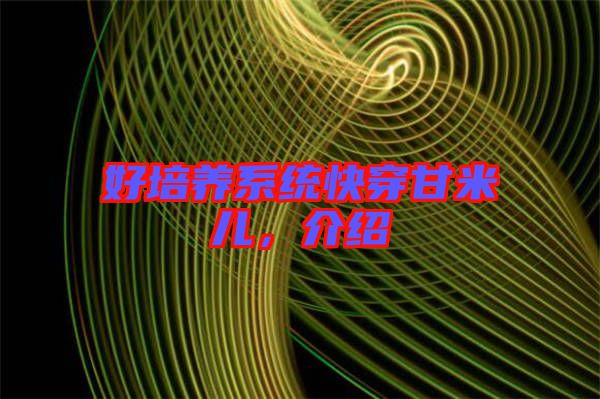 好培養(yǎng)系統(tǒng)快穿甘米兒，介紹