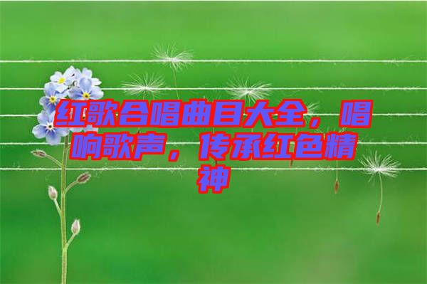 紅歌合唱曲目大全，唱響歌聲，傳承紅色精神