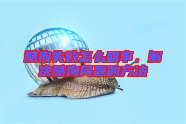 酷狗失敗怎么回事，解決酷狗問題的方法