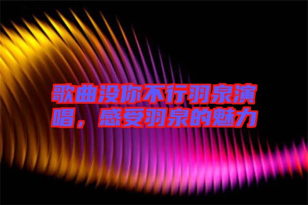歌曲沒(méi)你不行羽泉演唱，感受羽泉的魅力