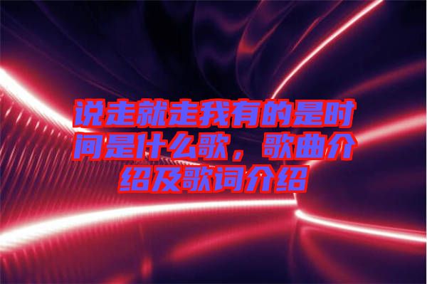 說(shuō)走就走我有的是時(shí)間是什么歌，歌曲介紹及歌詞介紹