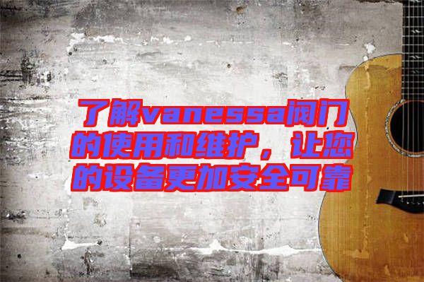 了解vanessa閥門的使用和維護(hù)，讓您的設(shè)備更加安全可靠