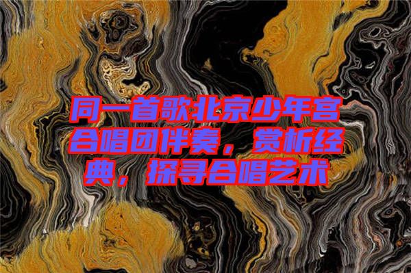 同一首歌北京少年宮合唱團(tuán)伴奏，賞析經(jīng)典，探尋合唱藝術(shù)