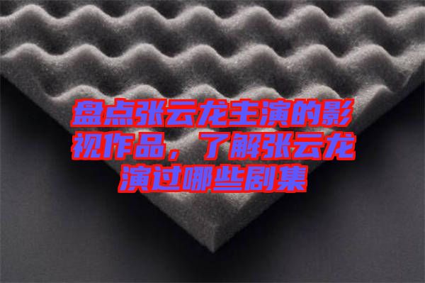 盤點張云龍主演的影視作品，了解張云龍演過哪些劇集