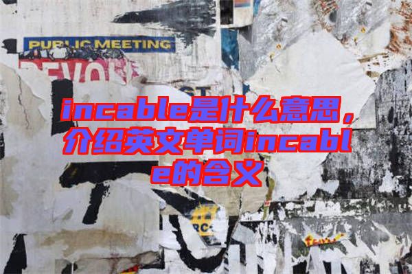 incable是什么意思，介紹英文單詞incable的含義