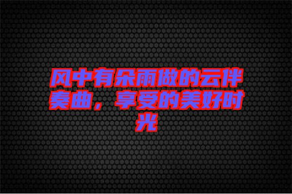 風中有朵雨做的云伴奏曲，享受的美好時光